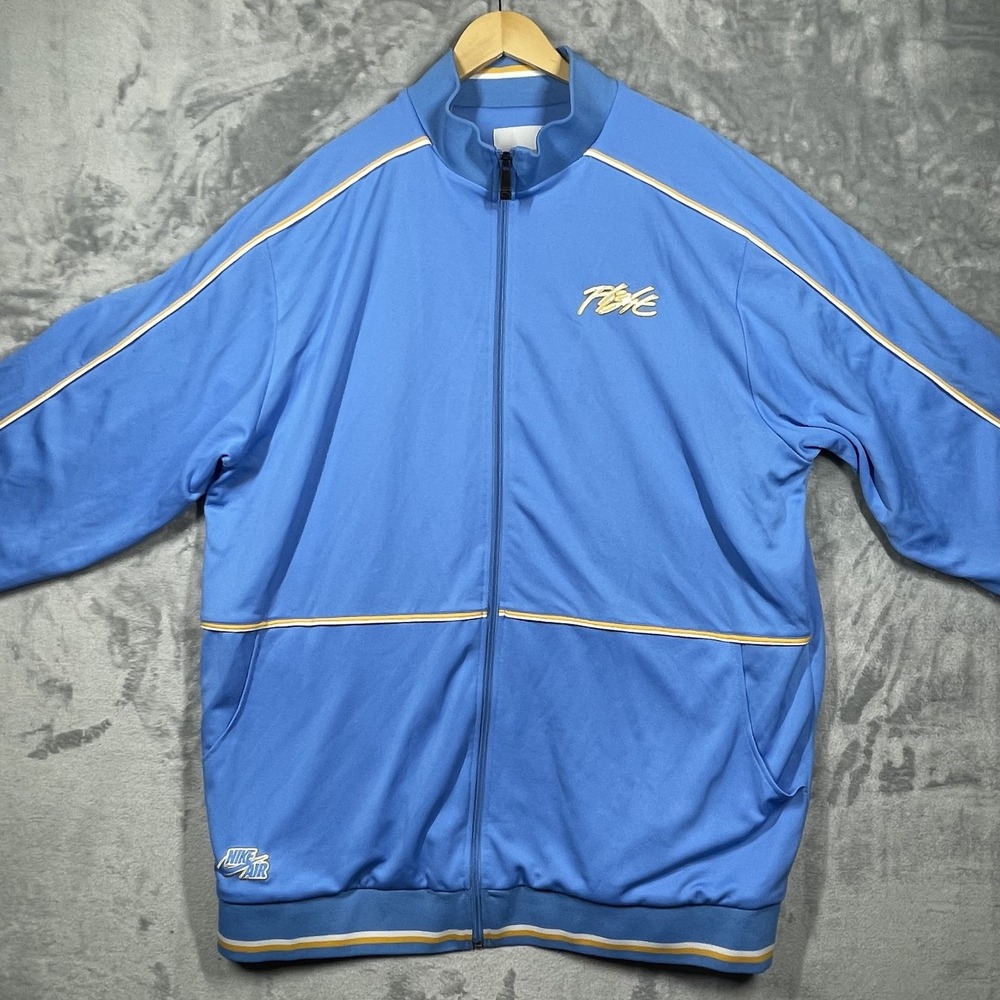 Nike Air Track Jacket Full Zip Mens 2XL Blue Yellow Dri-Fit Athletic Retro Style